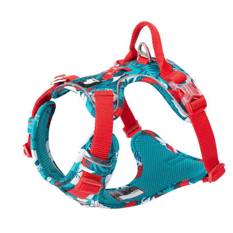 Reflective Hawaiian Print Pet Harness