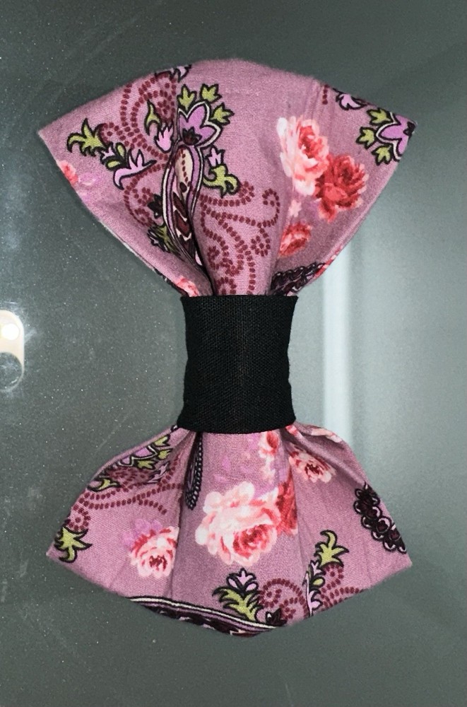 Handmade Over The Collar medium Pet Bow - Floral Pattern #2