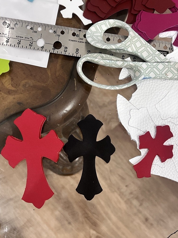 10 Assorted CH Chrome hearts Crosses 4’inch CH leather cross