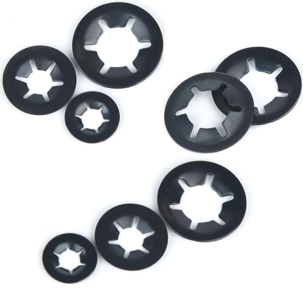 320 Pieces 7 Sizes Push Nuts Assortment,Internal Tooth Star Lock Washers,Quick