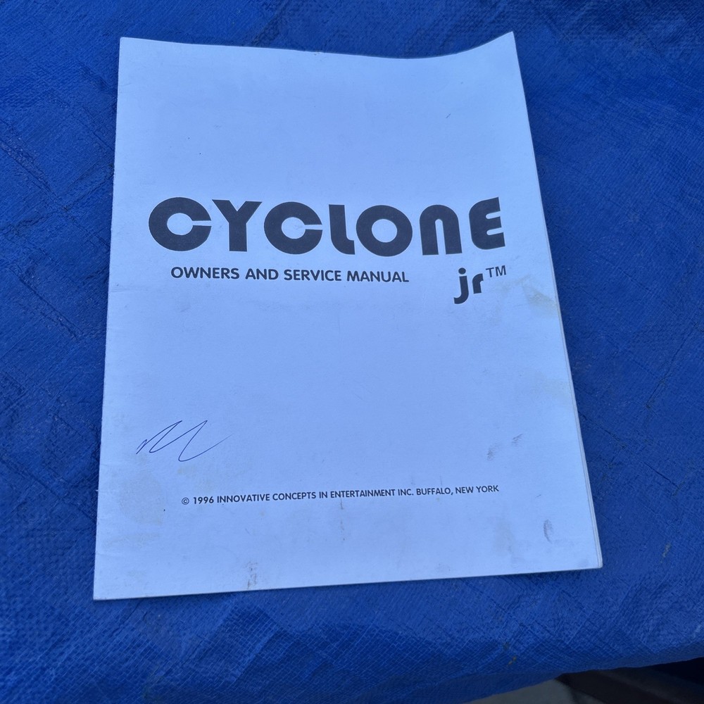 CYCLONE JR   arcade game manual