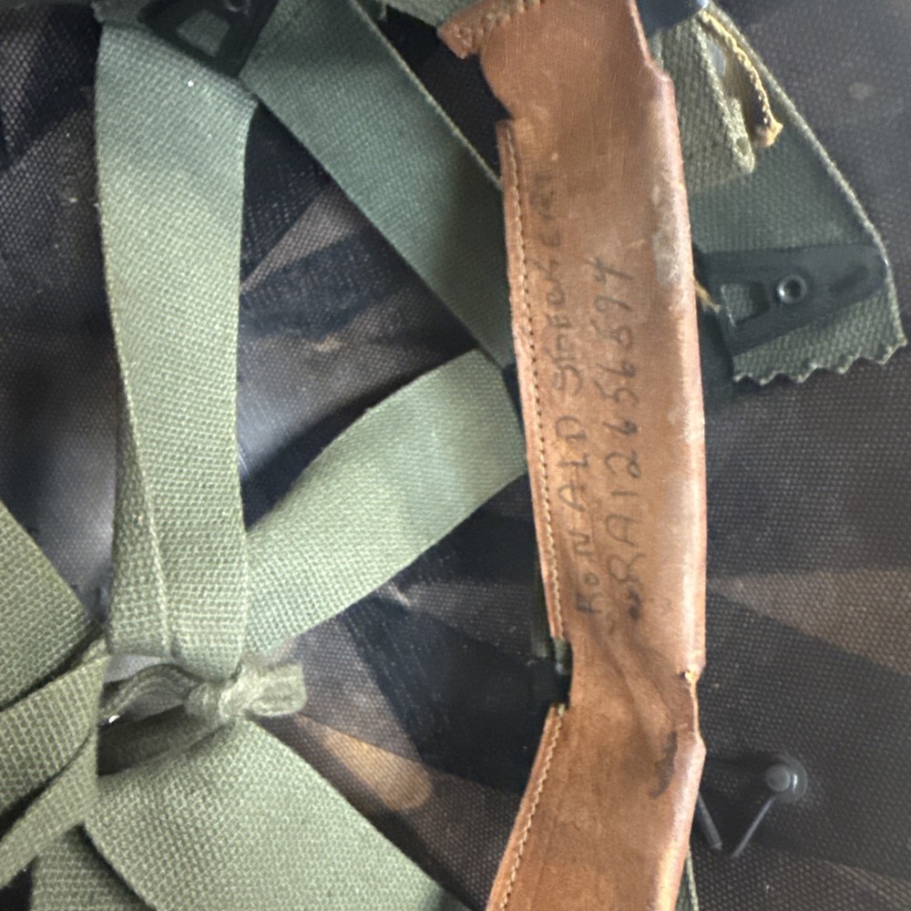 Vintage US Army Military Helmet Signed