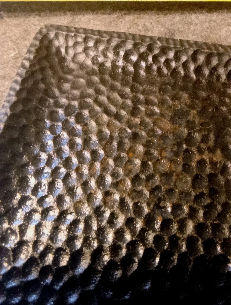 VERY RARE HAMMERED IRON COOKING BAKING SERVING TRAY 5X12" VTG Tiny Flecks Rust
