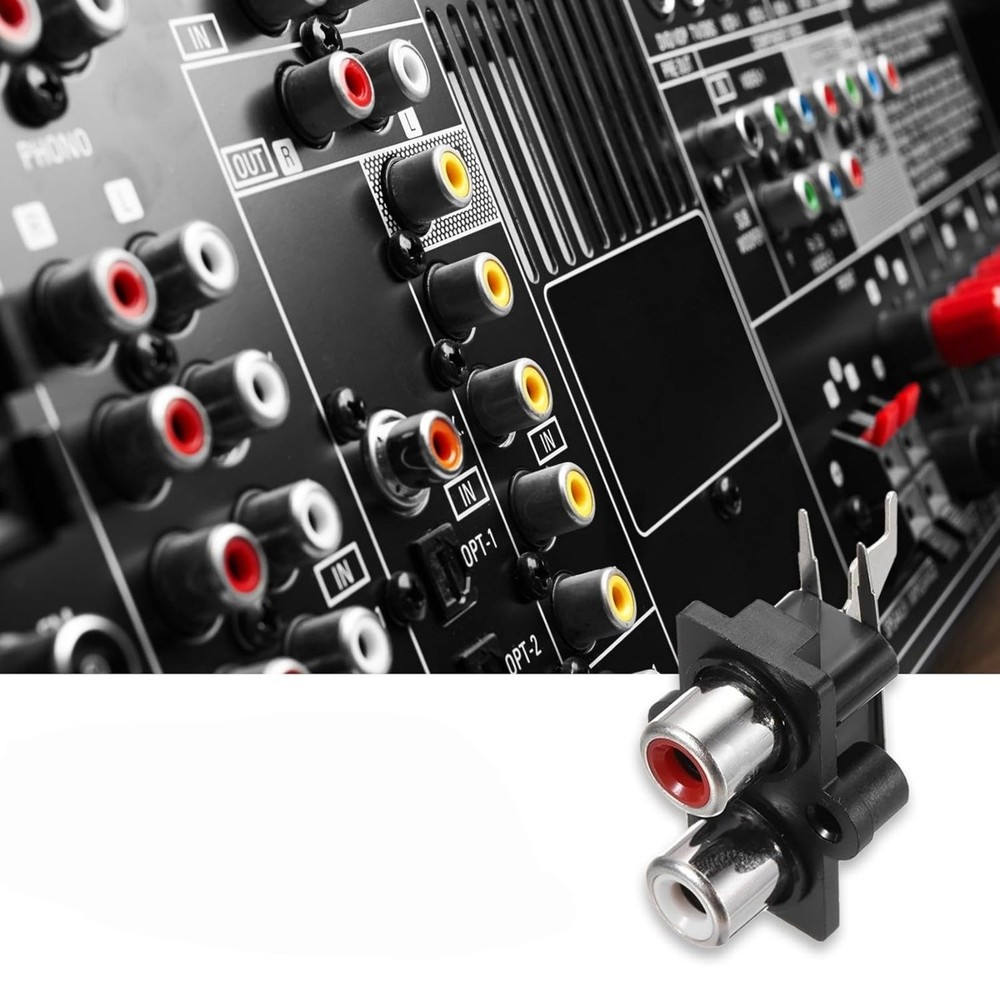 High Quality 2PCS RCA Female Socket Panel Mount Connector for Various AV Devices