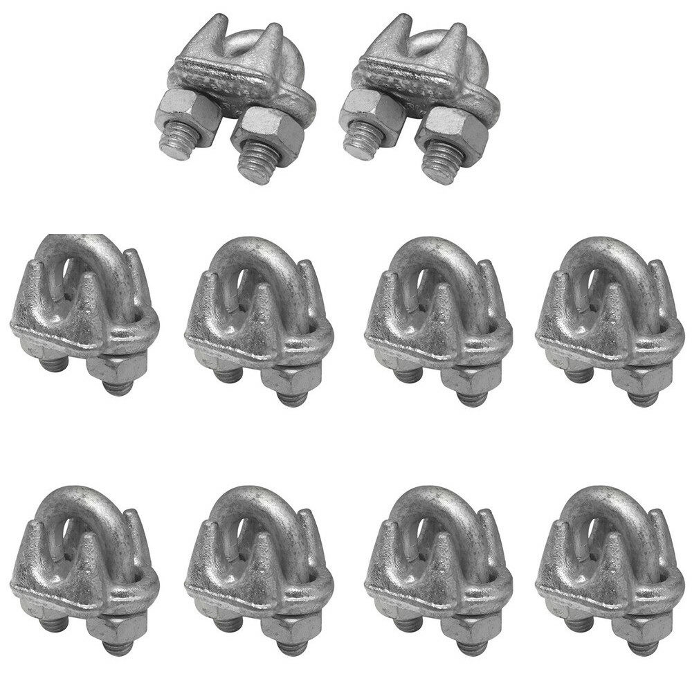 Drop Forged Galvanized Wire Rope Cable Clips 1/2 inch - 10 Pc