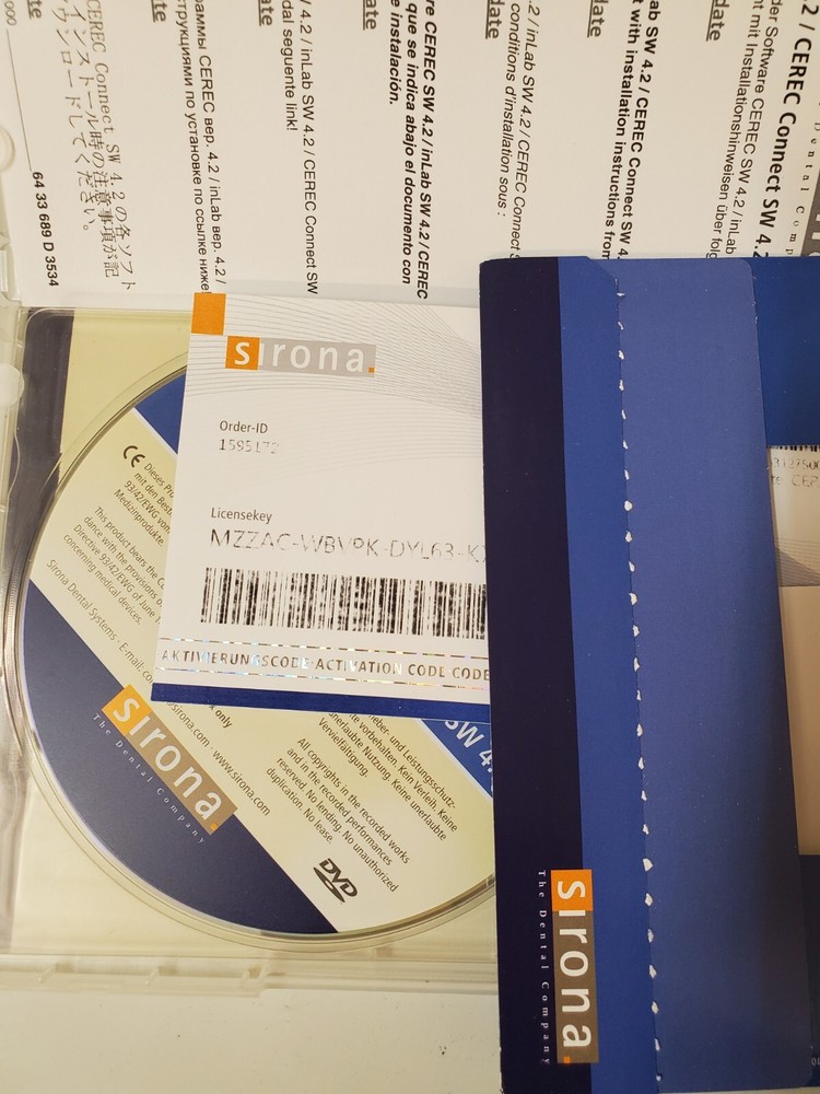 Sirona CEREC SW 4.2 Disc CAD/ Cam Software