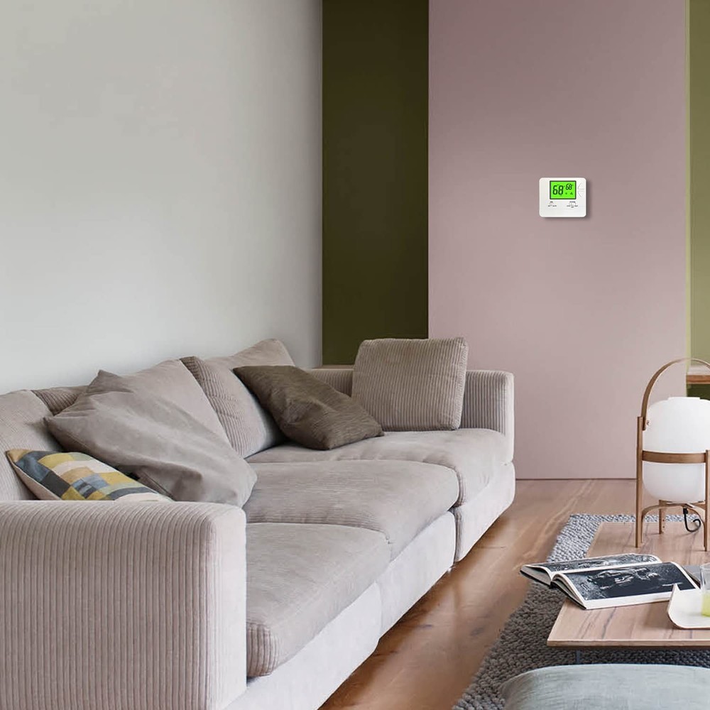 Suuwer Non-Programmable Thermostat for House, Digital Green Backlight