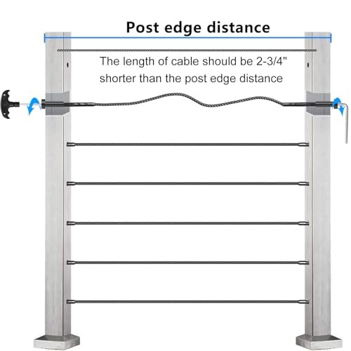 Pack Black Cable Railing Kit Invisible Receiver & Swage Stud End for 1/8" 30