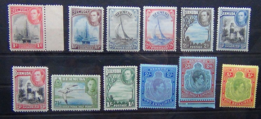 Bermuda 1938 - 1943 values to 5s MM