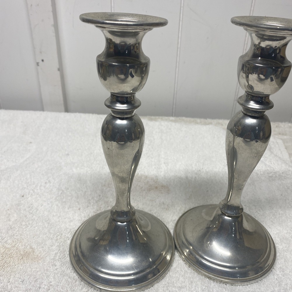 Web Pewter WEIGHTED CANDLESTICK PAIR