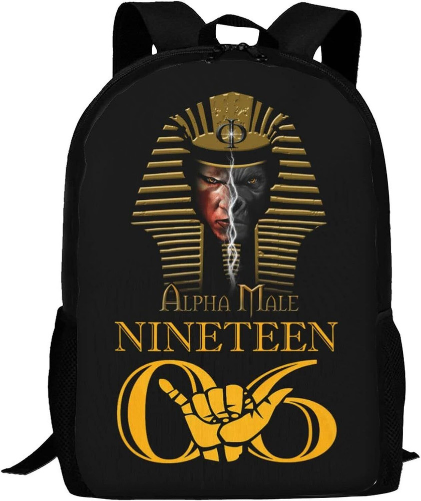 ALPHAPHIALPHAAPA Large Backpack Personalized Laptop Ipad One Size, Black