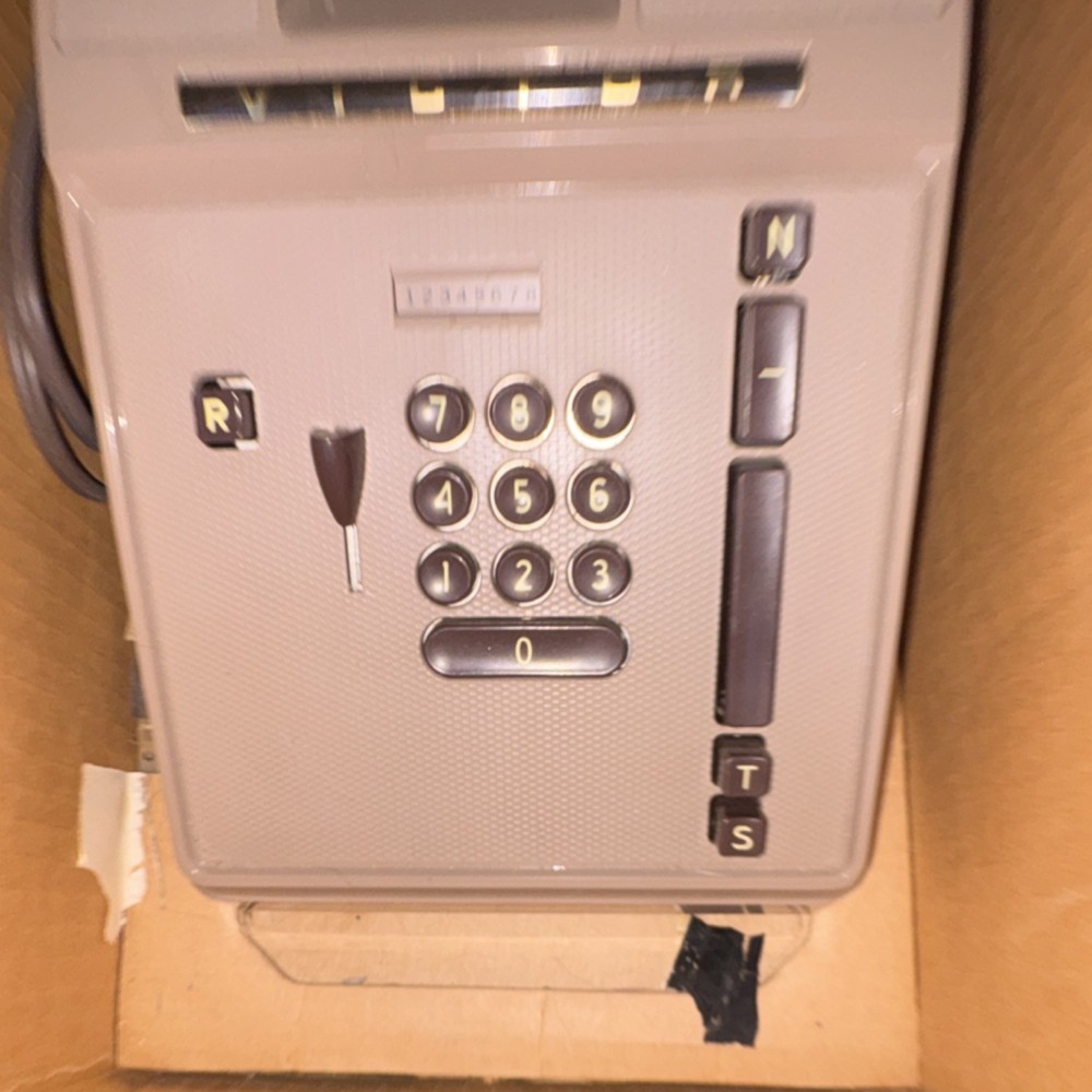 Victor Vintage Adding Machine Mechanical Calculator with Paper Roll