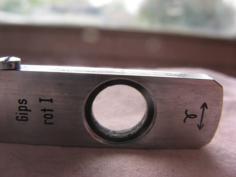 LEITZ GIPS Retardation Wave Plate Slider Rot 1 / Red 1 POLARIZING