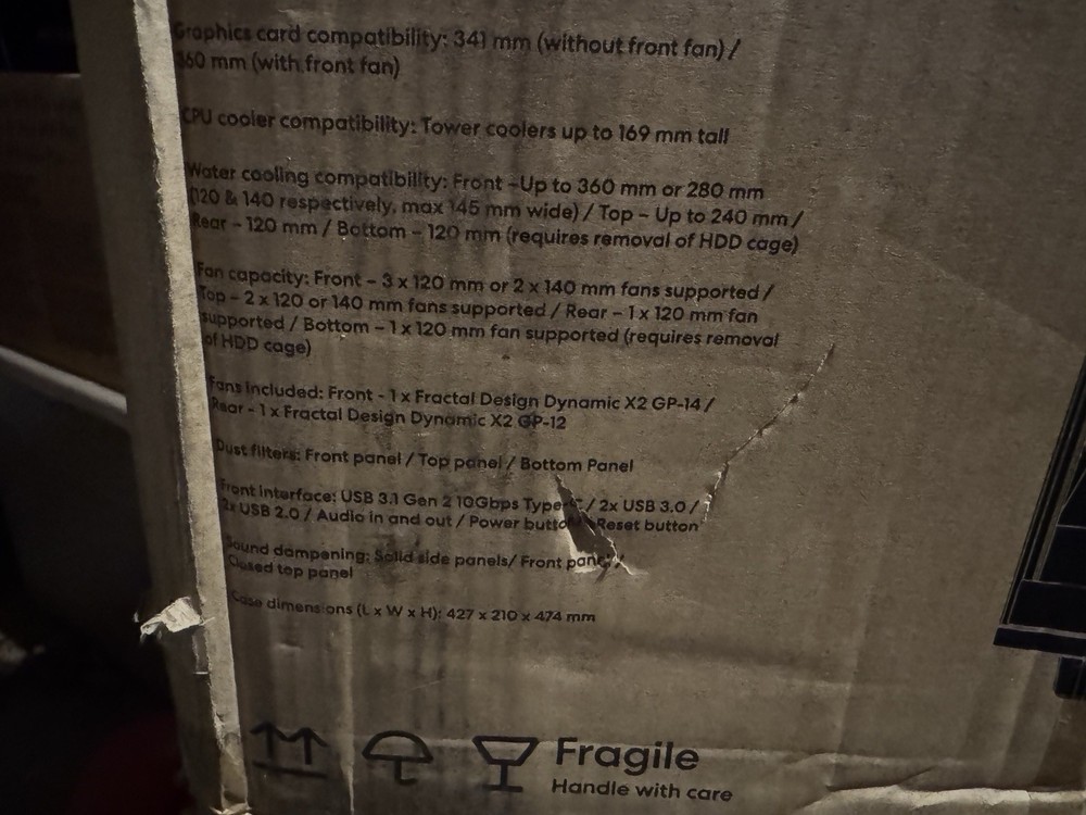 Fractal Define 7 Compact Black Computer Case See Pics