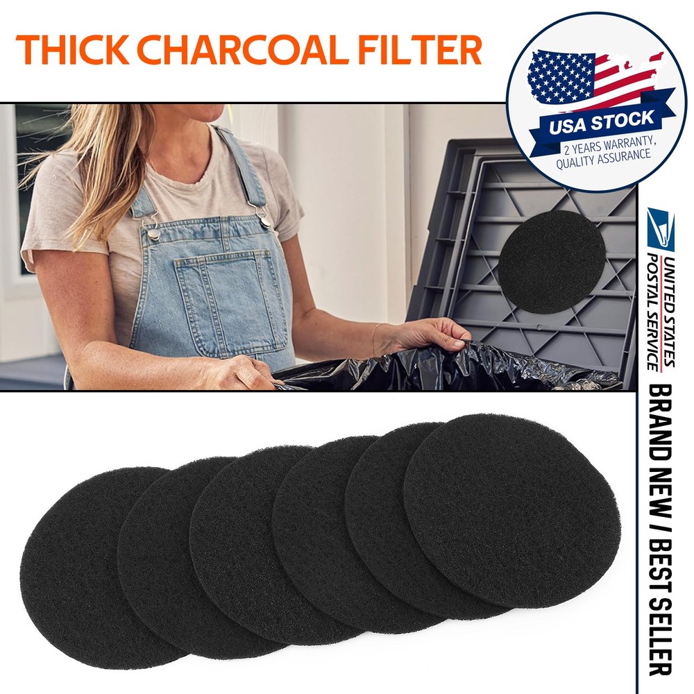 Round 6.7" Kitchen Compost Bin Charcoal Filter Replacement Pail Carbon Filter