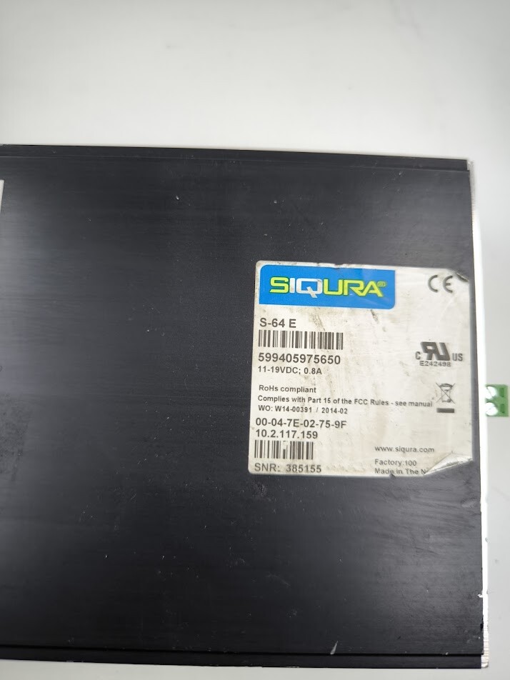 Siqura S-64 E Video Encoder - Used, Untested, No Accessories
