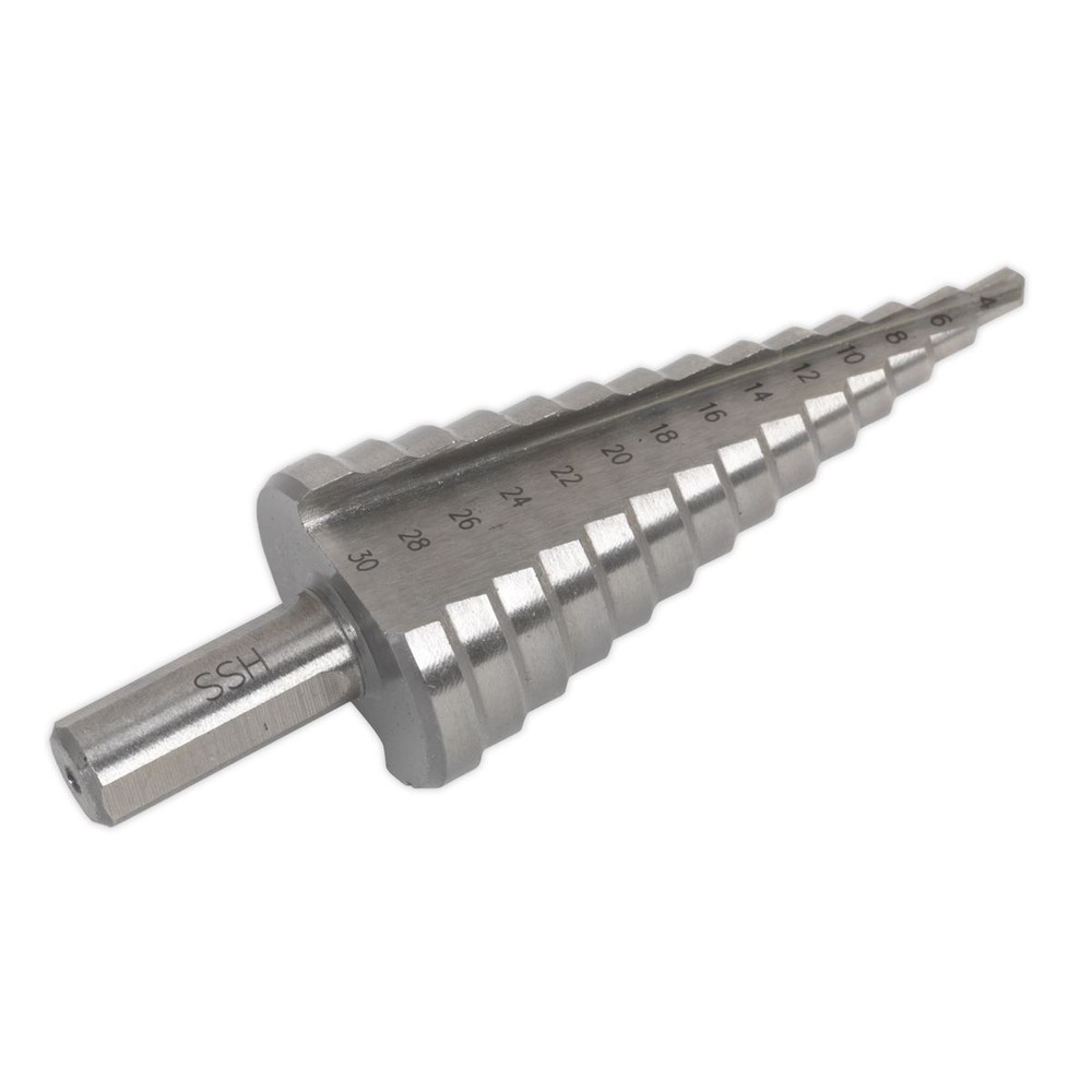 Sealey AK4732 HSS M2 Step Drill Bit 4-30mm Double Flute