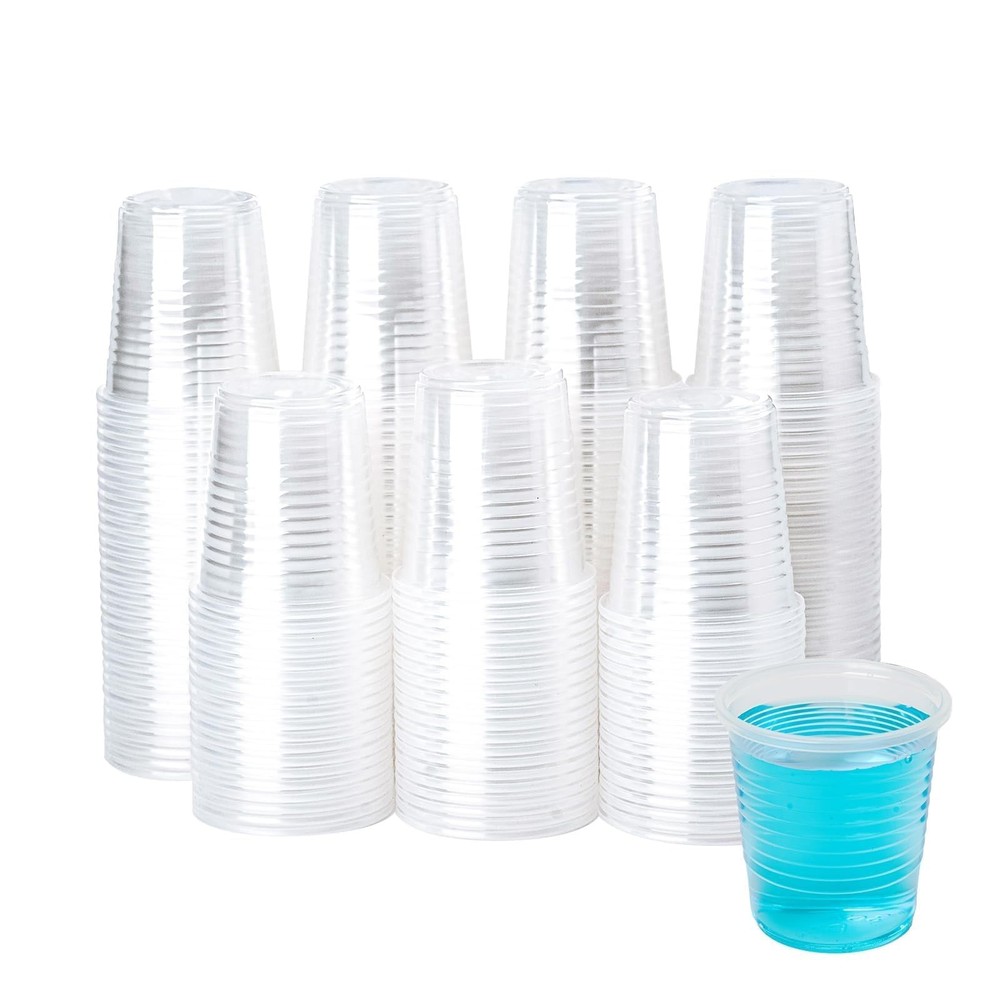 100 Pack 3 oz Bathroom Plastic Cups, Disposable 3 oz, Transparent