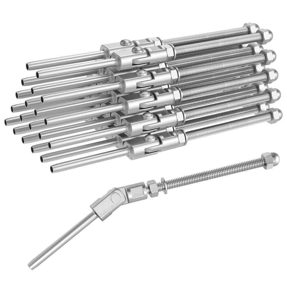 20 Pack 6" Angled Swage Threaded Studs for Cable Railing Hardware