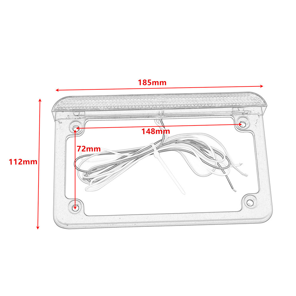 Chrome Motorcycle LED License Plate Frame With Rear Tail Brake Light Bracket