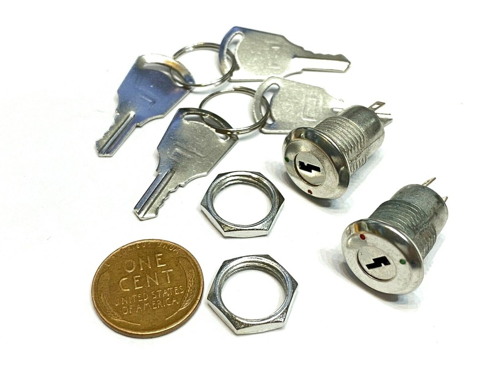 2 x Key Switch OFF-ON Lock Metal Toggle Security KS-02 B10