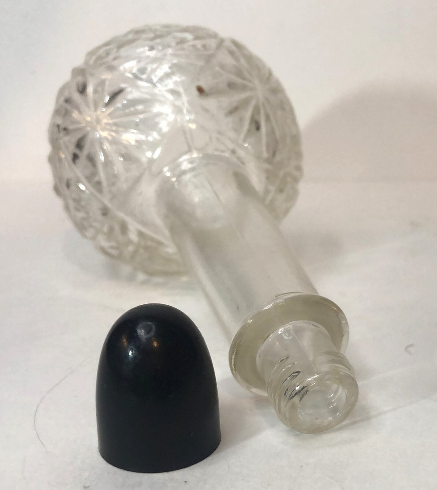 Antique Perfume Clear Designed Glass Bottle 'Empty