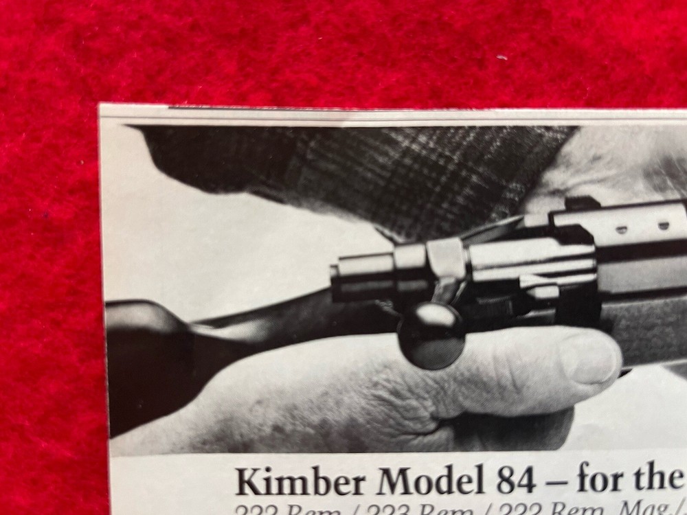 Kimber Model 84 1986 Print Ad Mauser Type Bolt Action
