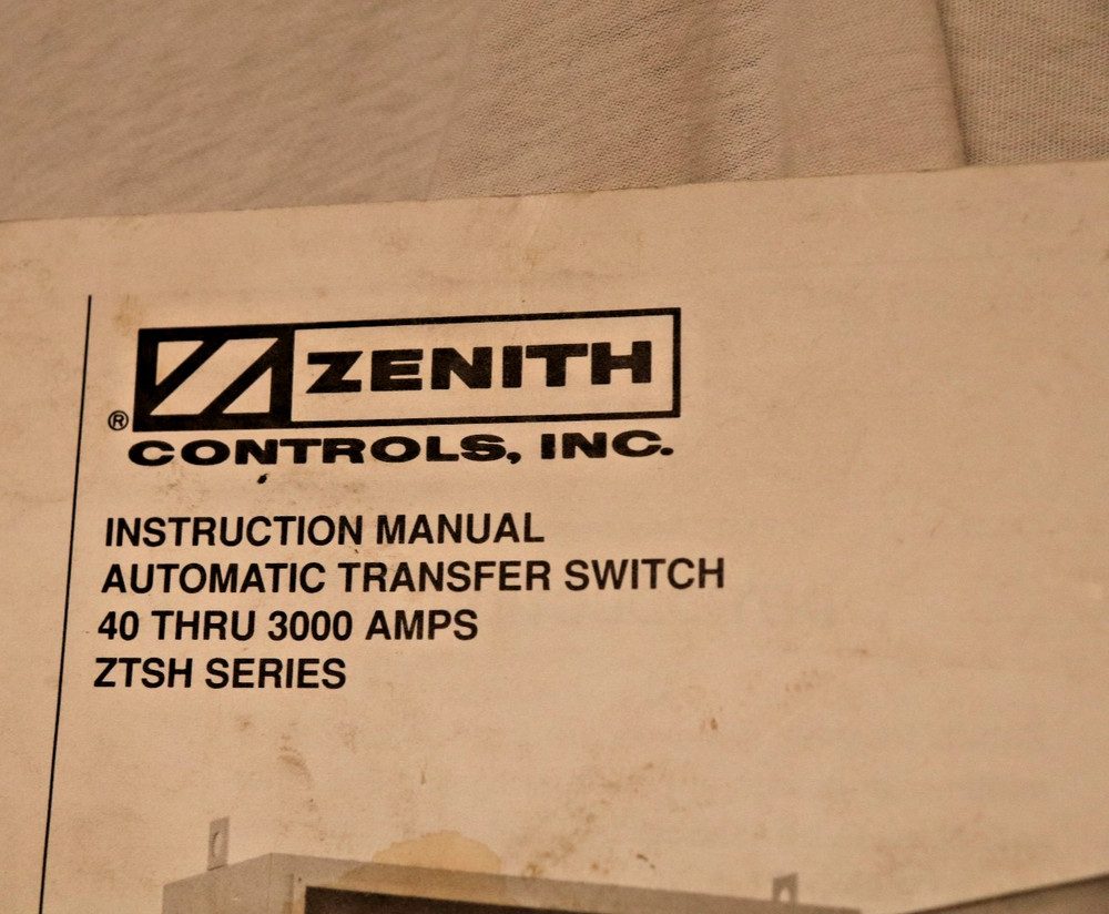 43R-1000D Zenith Controls GE Instruction Manual Transfer Switch Automatic ATS