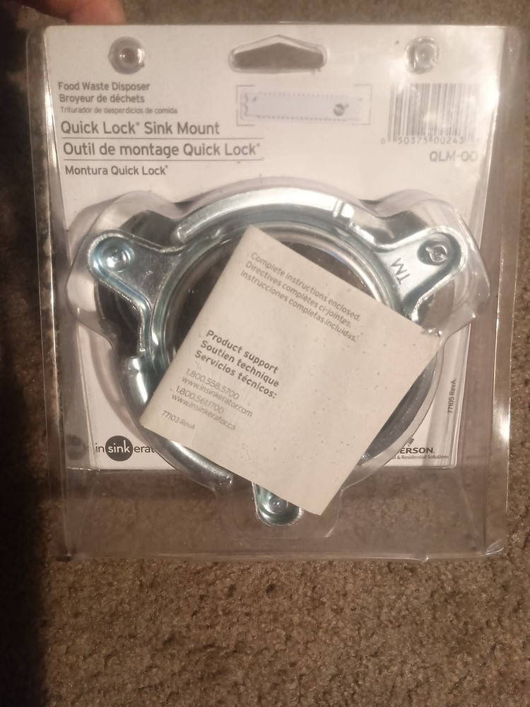 Insinkerator QLM-00 Quick Lock Sink Mount Flange Garbage Disposal Kit