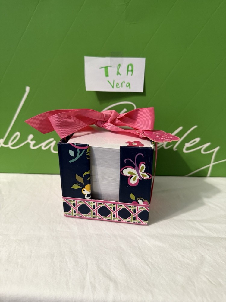 Vera Bradley Ribbons Take Note Cube Retired Pattern NWT