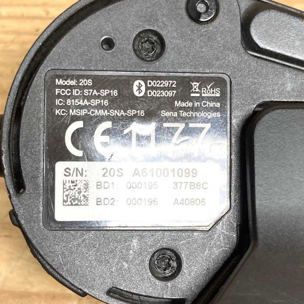 Sena 20S Motorcycle Bluetooth Headset Communication System Module Speakers Dual