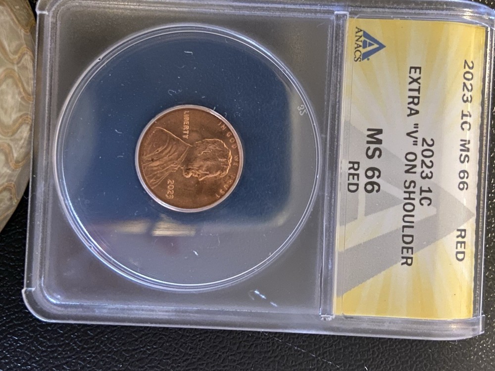 MS 66 2023 Lincoln Union Shield Cent Extra V error coin