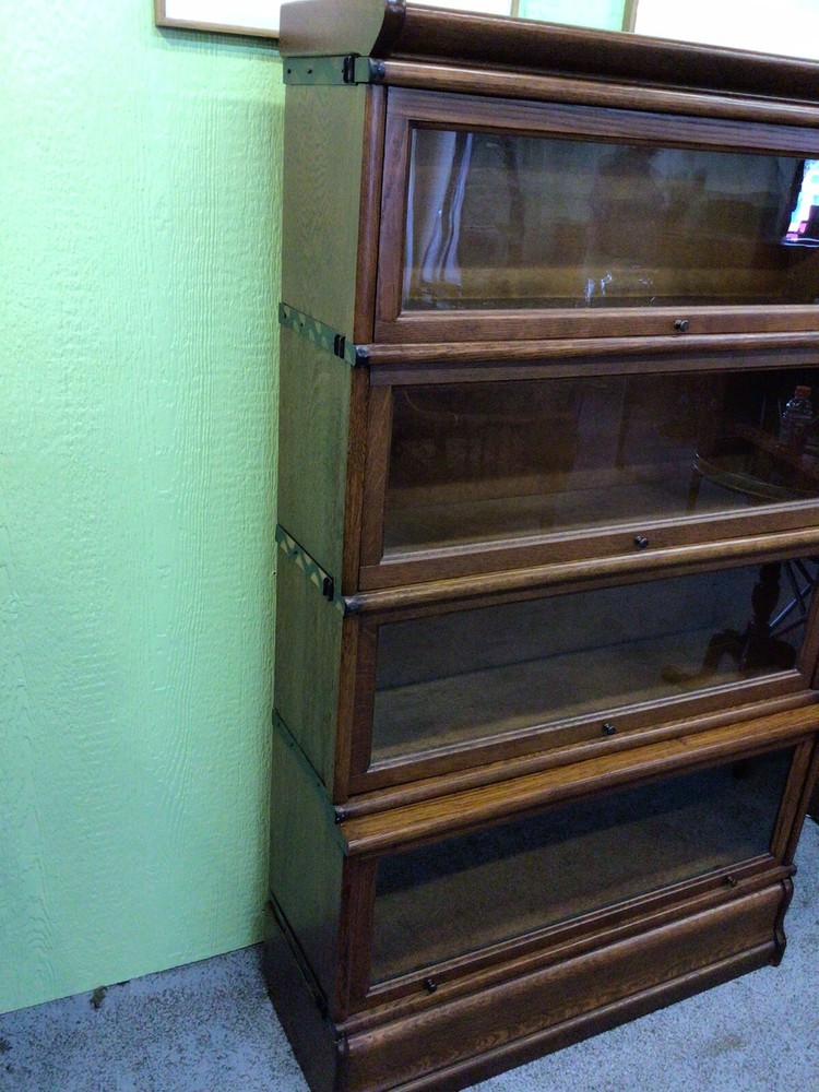 Antique Macey Oak Stacking Bookcase Stepback