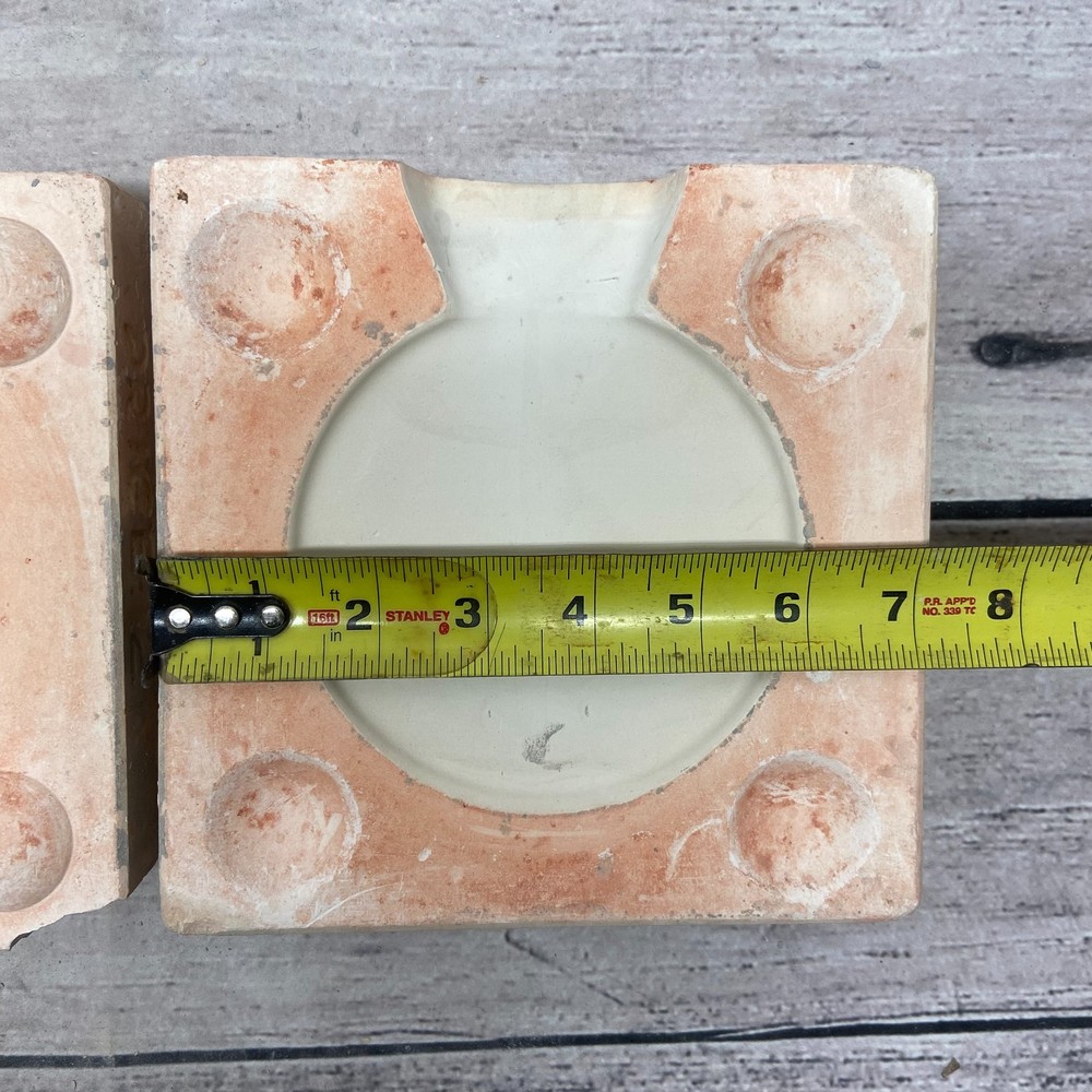 Vintage Unbranded Ceramic Casting Mold Ashtray Round Plack