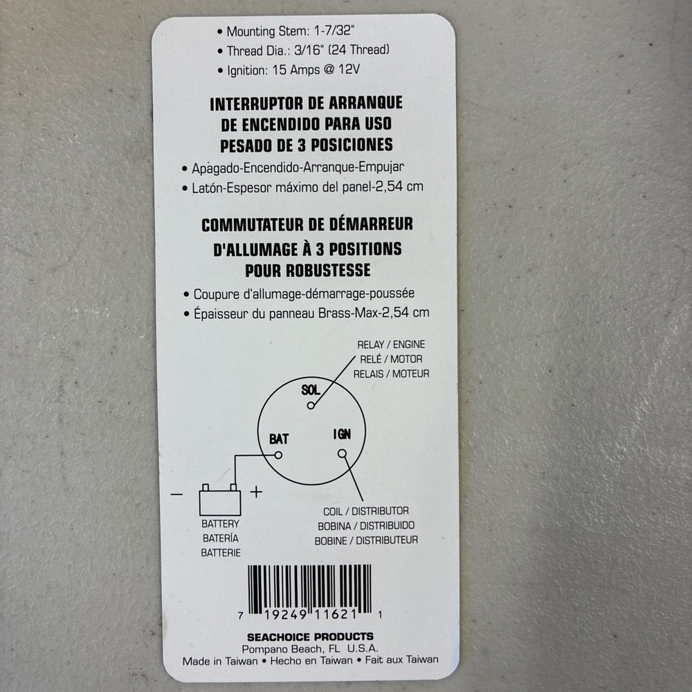 Seachoice 3-Position Heavy Duty Ignition Starter Switch
