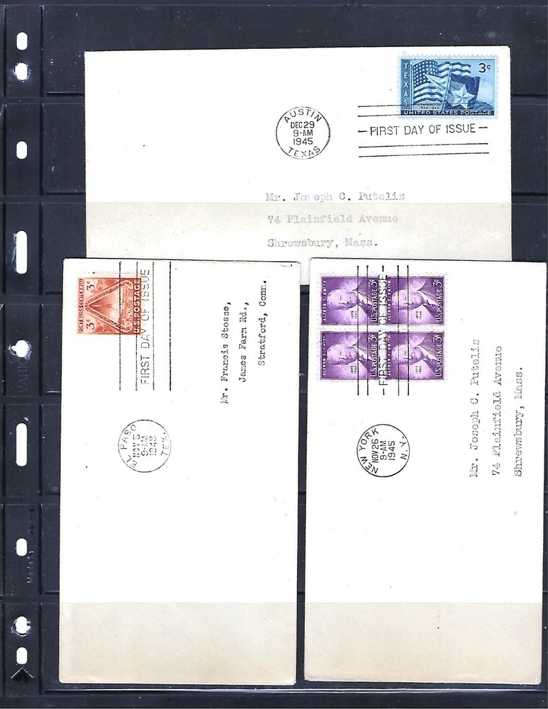 US: 3 Early FDCs F/VF 11806