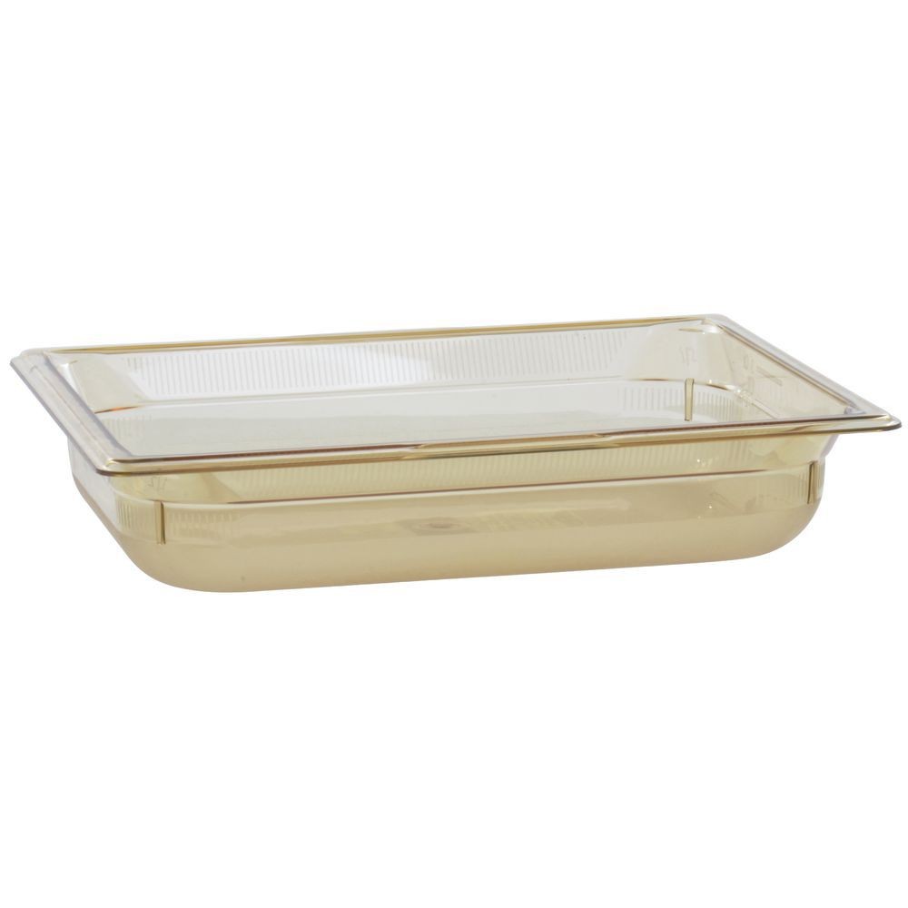 Vollrath Super Pan Plastic High Temperature Pan Amber 1/2 Size 2 1/2"D