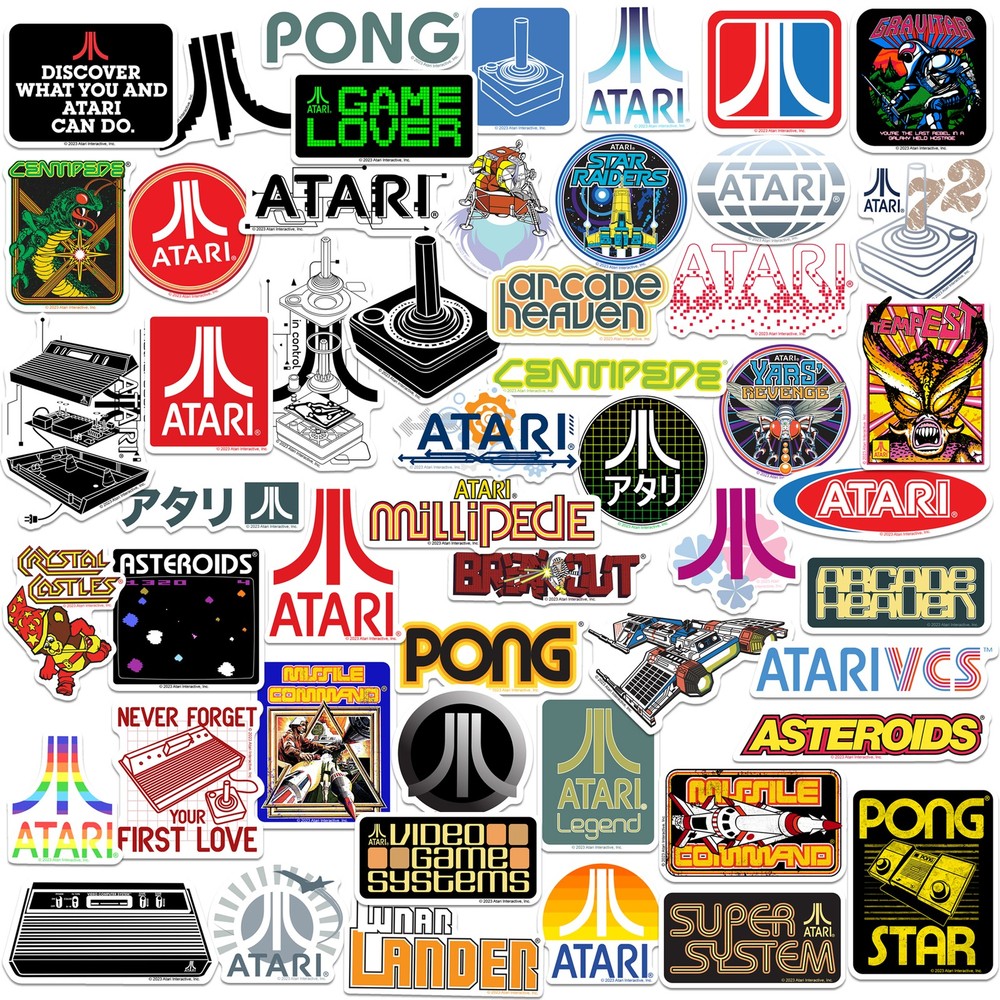 ATARI GAMES DIE CUT VINYL 50 CT STICKER PACK