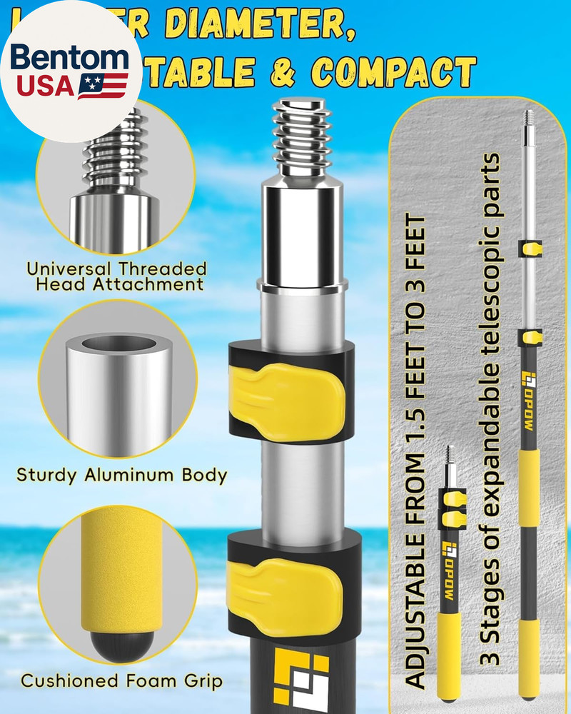 Telescoping Boat Pole with 2 Pcs Replaceable Hooks, Telescopic Pole Rust-Resista