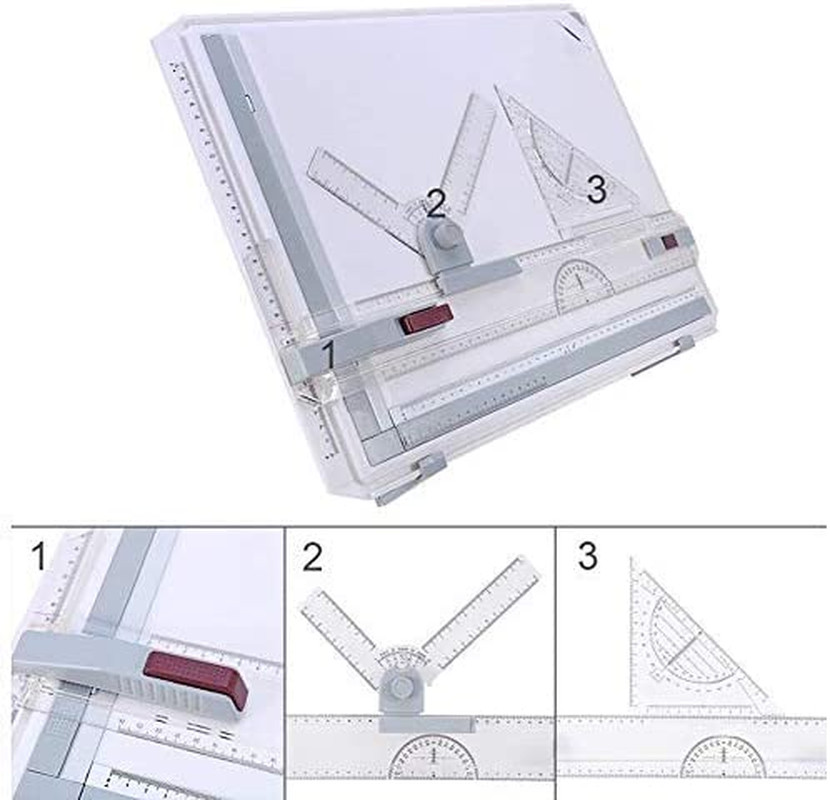Drawing Table Board, Adjustable Measuring System Angle Parallel Motion Drawing