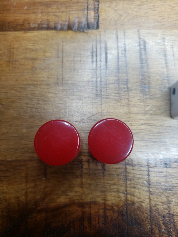 2 RED DIALIGHT Dialco 135 Lens Covers. Vintage.