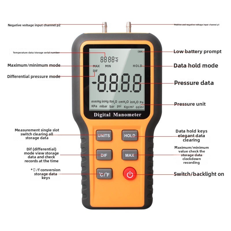 display gas automobile engine compartment negative differential pressure gauge