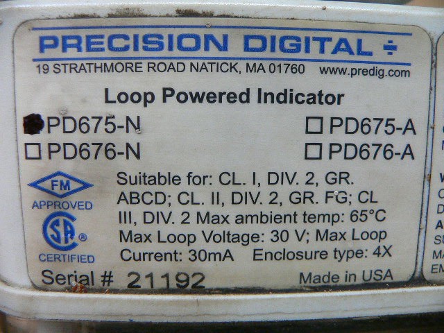 Precision Digital Pd675-N Loop Powered Meter