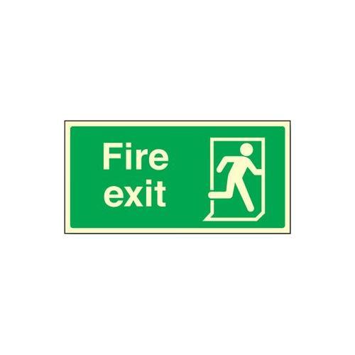 RT07020 End Sign Fire Exit Right Photoluminescent Rigid Plastic 32033L