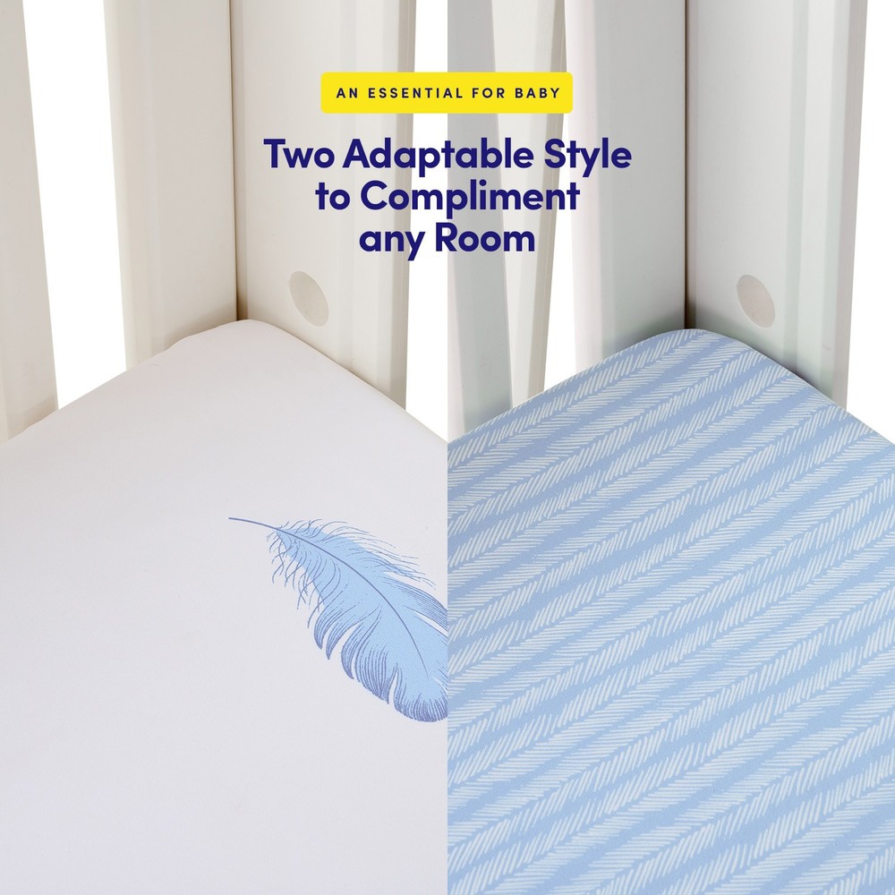 2-Pack Fitted Crib Sheets Microfiber Fits 28" x 52" Mattress Feathers