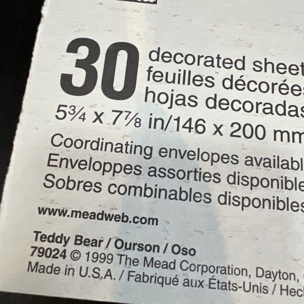Mead Mailbox Collection Teddy Bear Notepads 1999