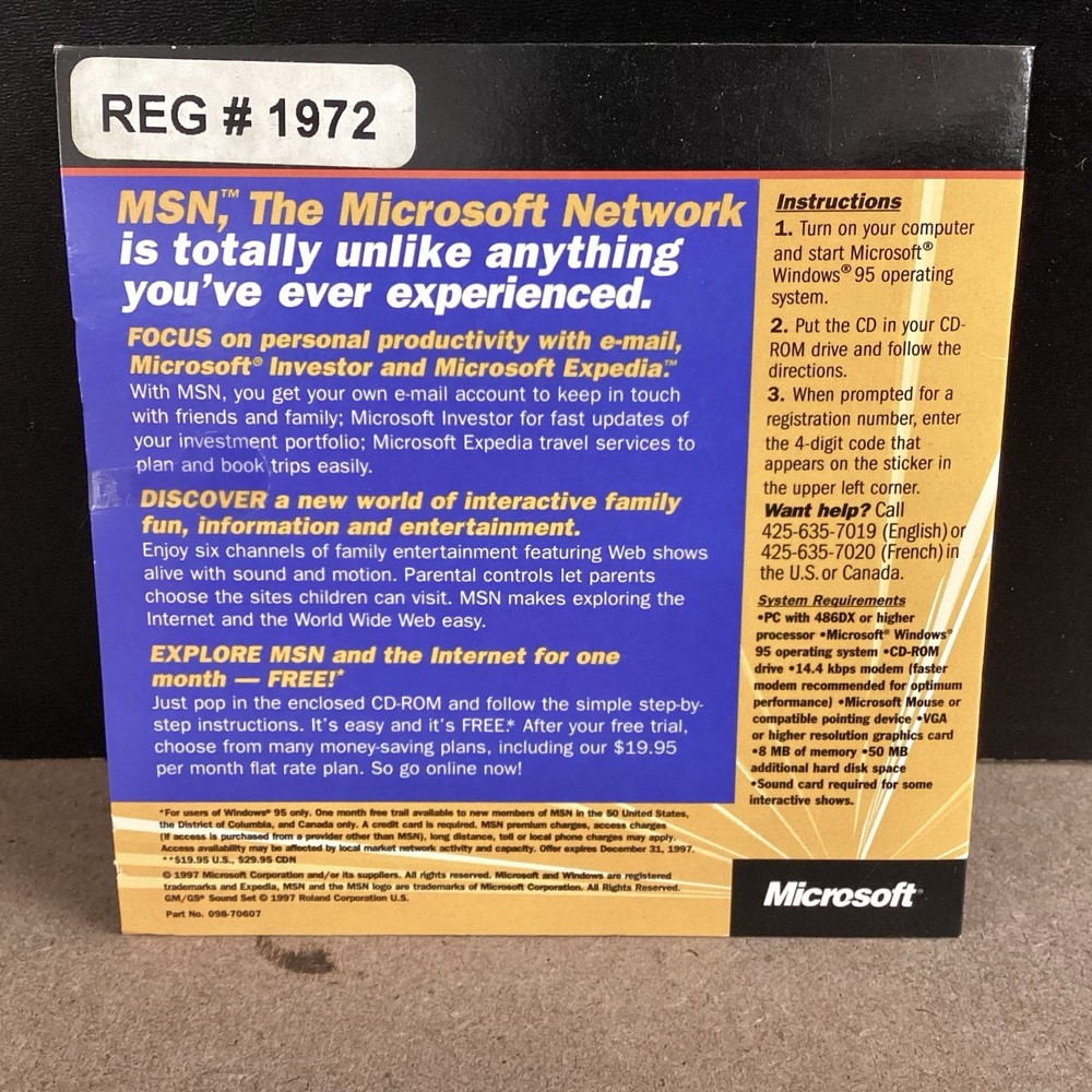 Microsoft MSN Internet CD-ROM Sealed