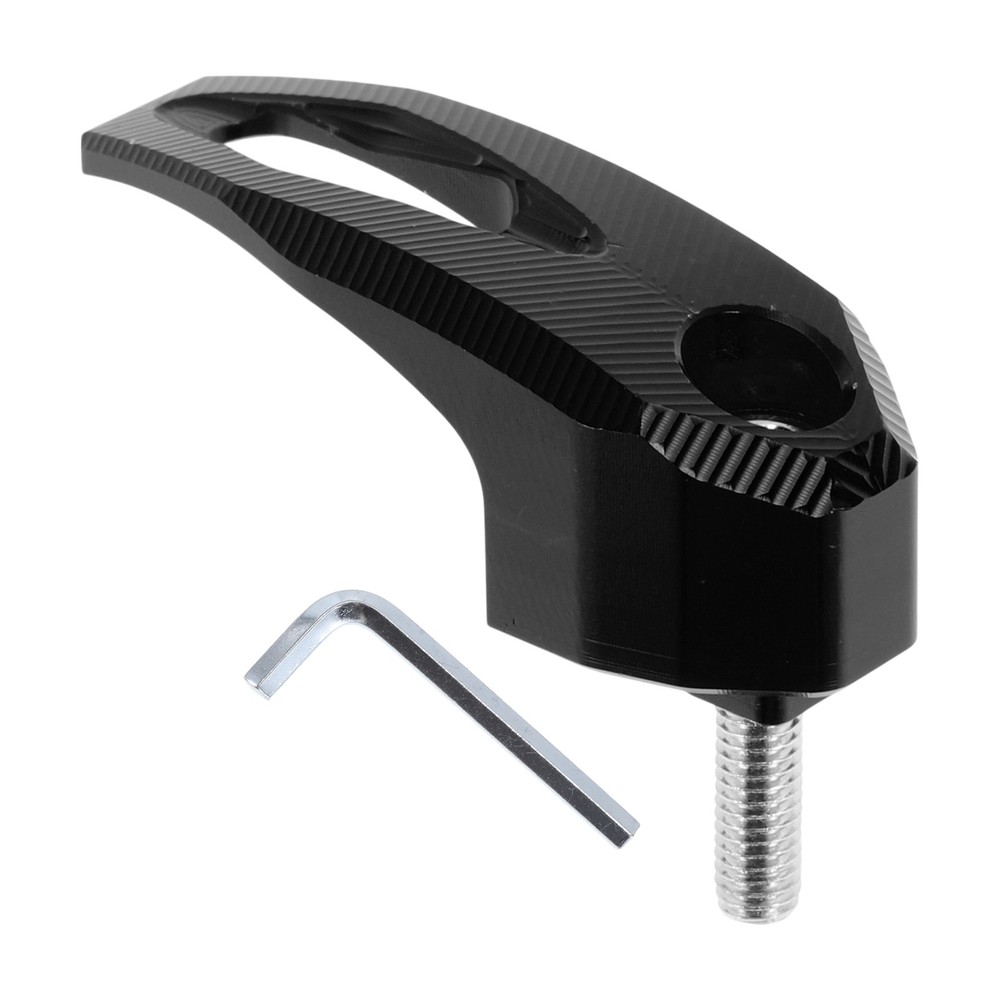 Rectangular Motorcycle Hook with Screw and Key 1 Set Black