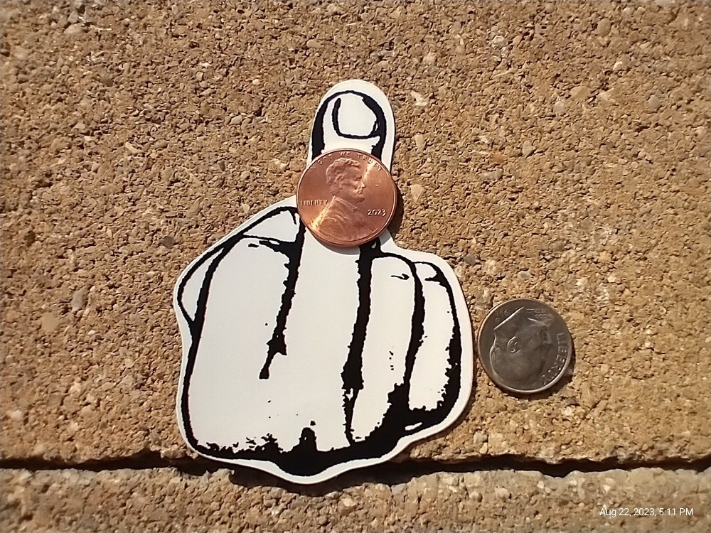 Small Hand made Decal Sticker hand finger