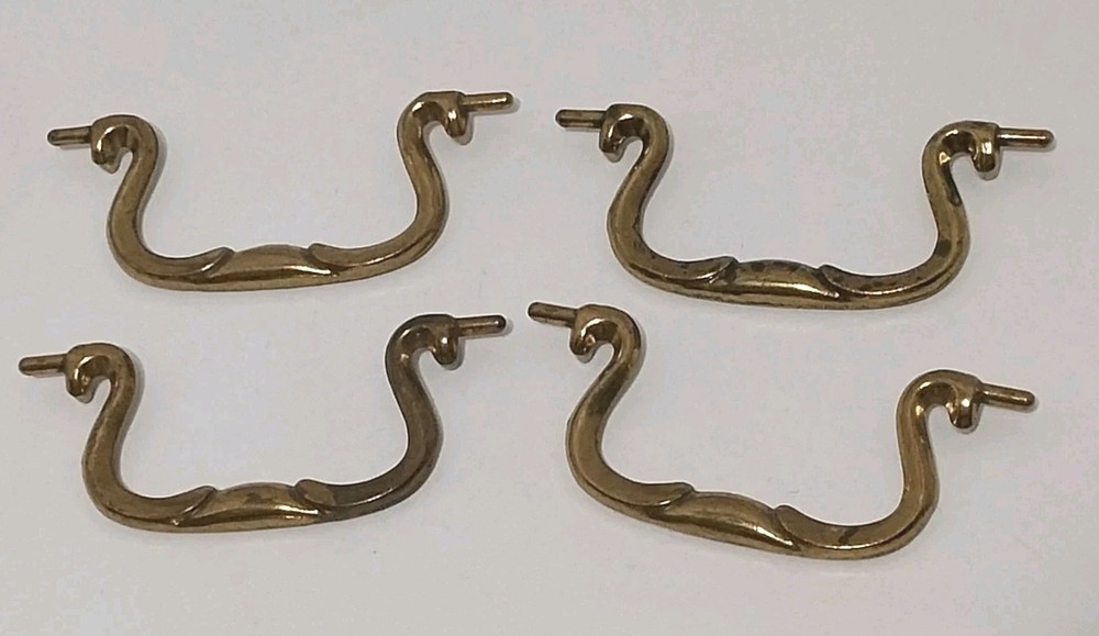4 Swan Neck Bail Handle CB-1844 Canada Drop Pulls Aged Brass